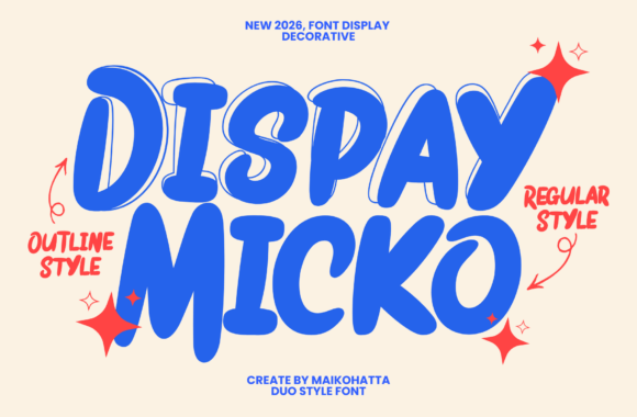 Dispay Micko: A Bold Display Font for Playful Brand Identity