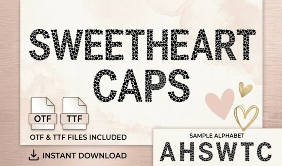 Sweetheart Caps: The Ultimate Display Font for Handmade Crafts